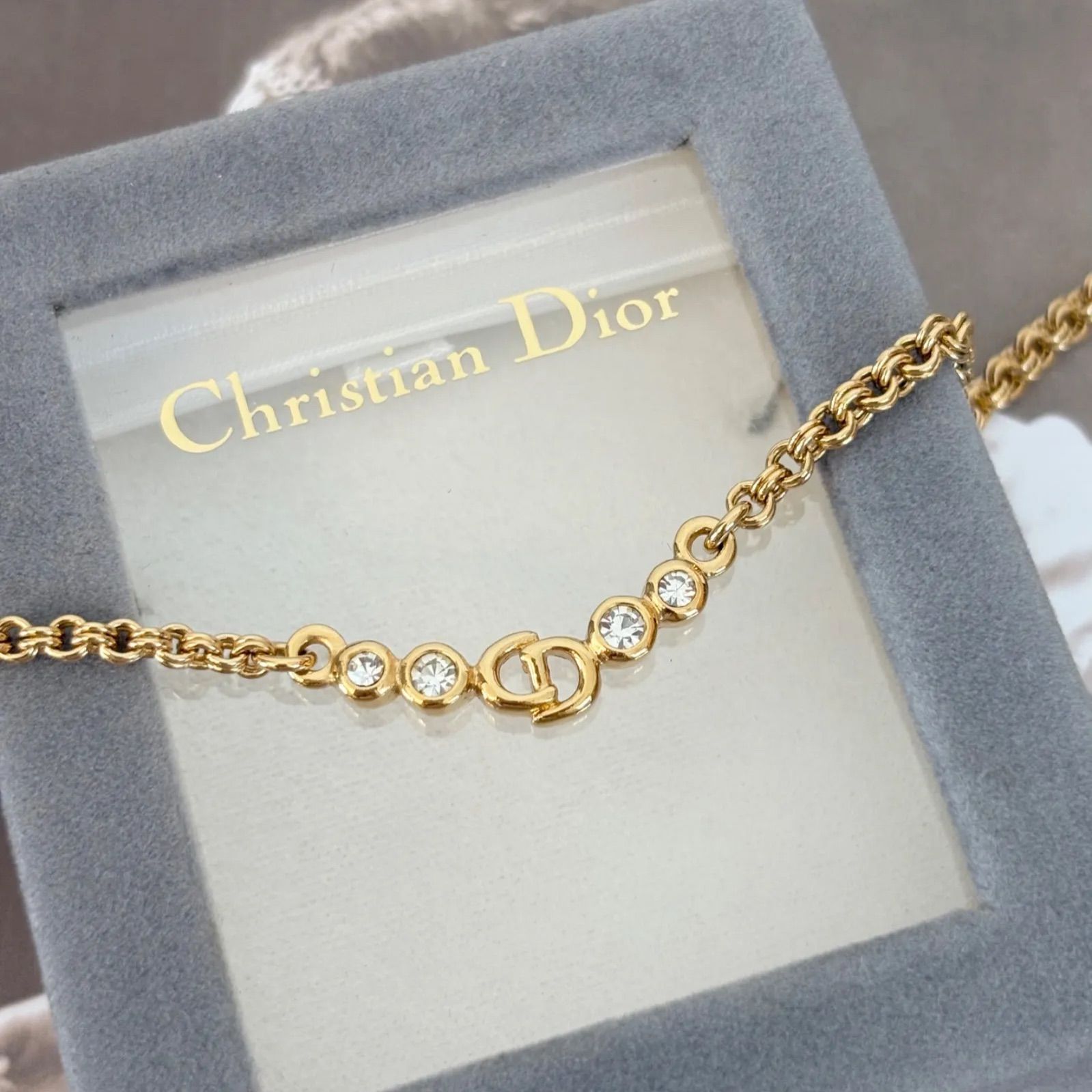 極美品】【箱付き】クリスチャンディオール ネックレス CDロゴ GP