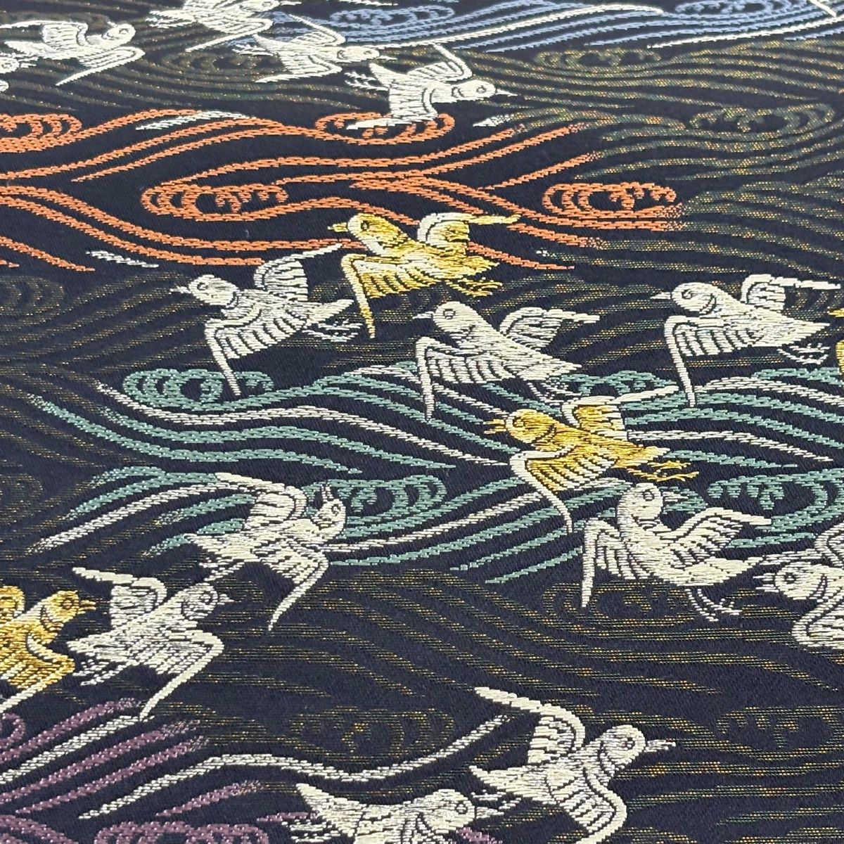 美品】 袋帯 名品 波千鳥 金銀糸 黒 六通 正絹 【中古】 - メルカリ