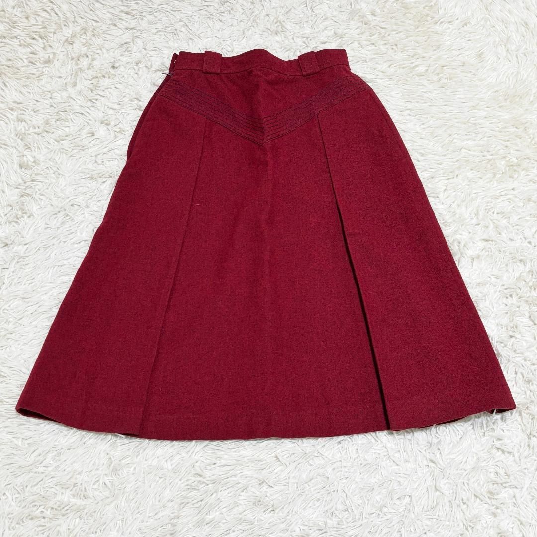 美品】 Christian Dior ウールひざ丈スカート M レッド - メルカリ