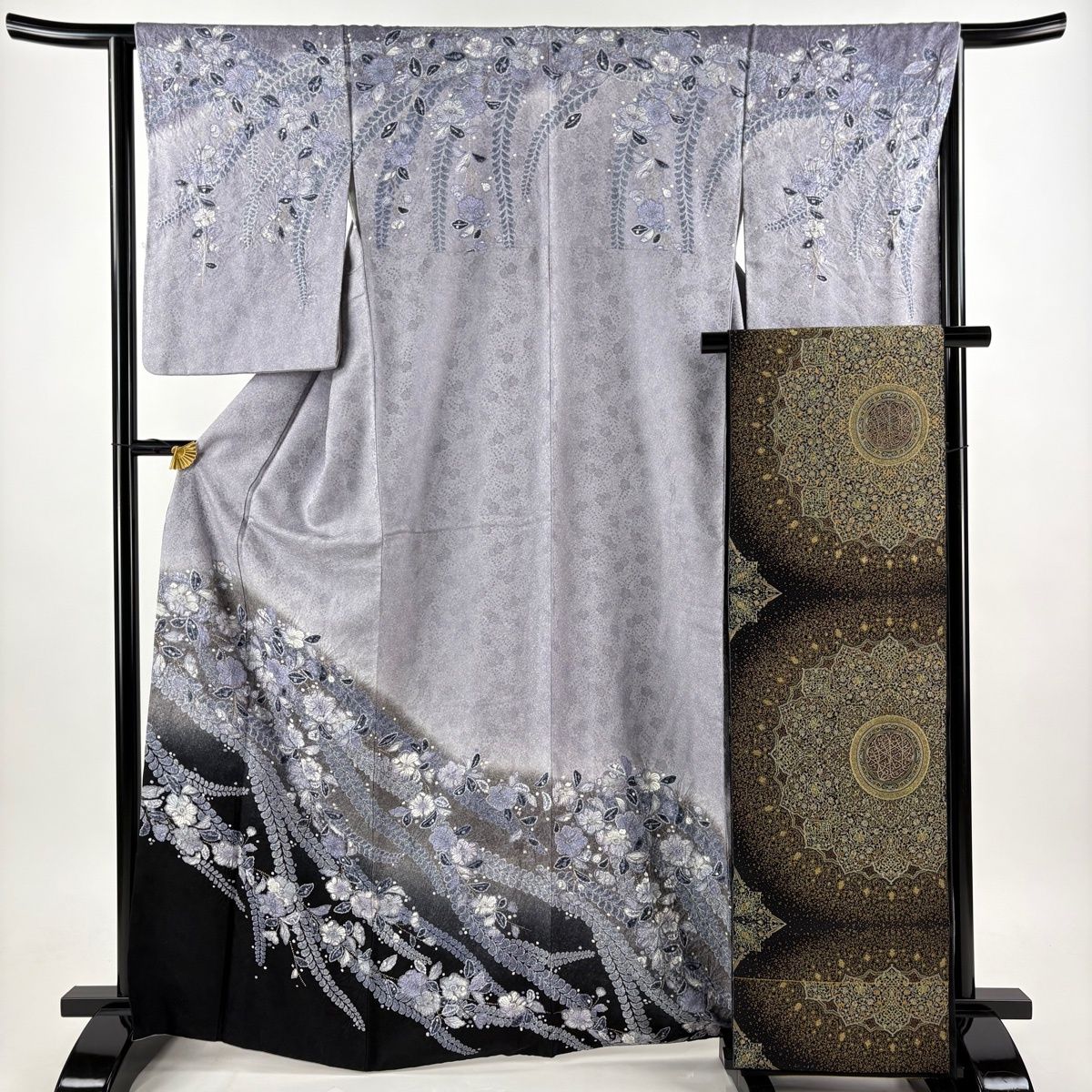 新品　美品　袷　作家　正絹　辻が花　訪問着　フルセット　西陣白金箔辻が花袋帯 辻が花 絞り 訪問着 正絹 袷 緑 黄緑 白 威光茶 1247 | kimono Re:和