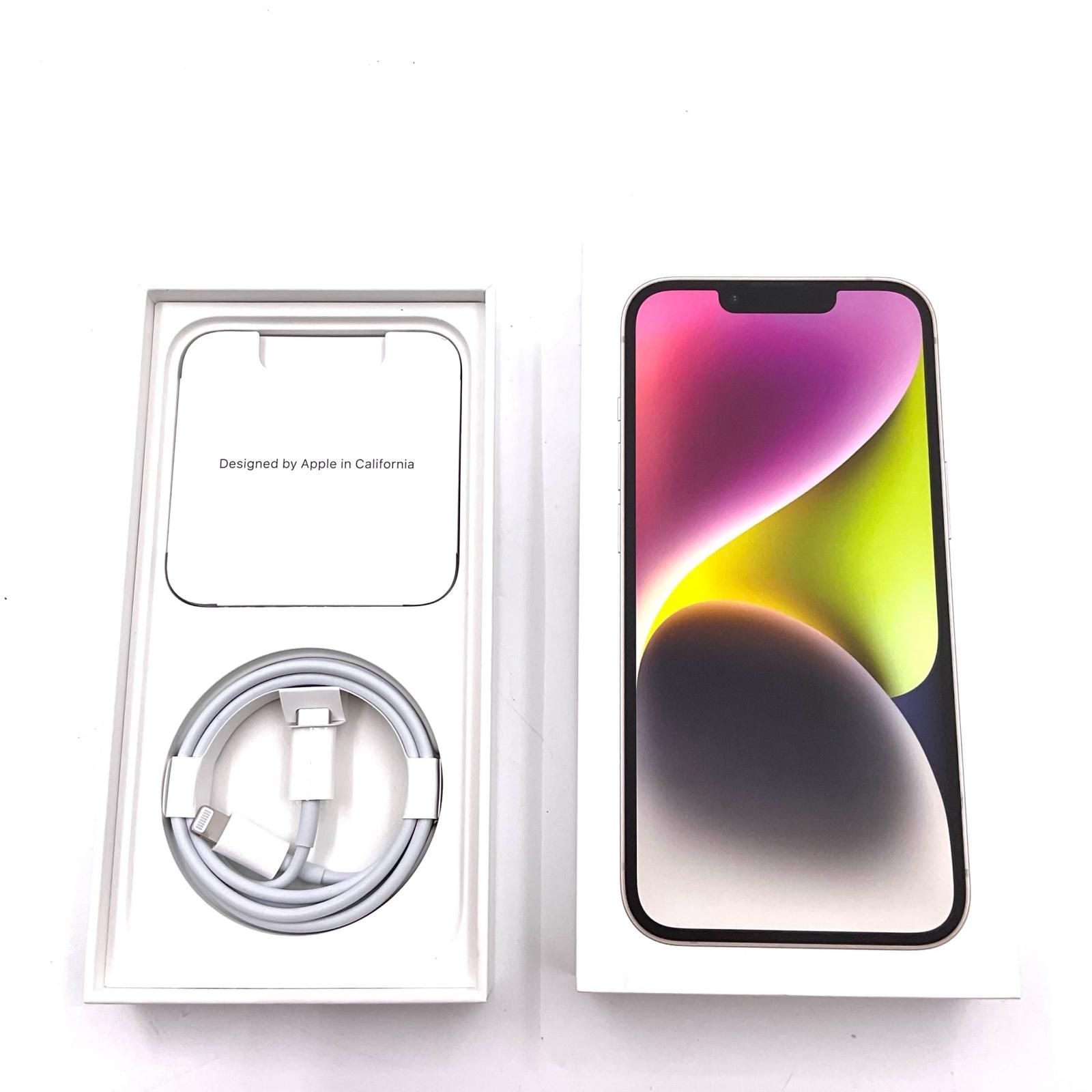 iPhone 14 128GB スターライト SIMフリー 白ロム 動作確認済 82%【全額