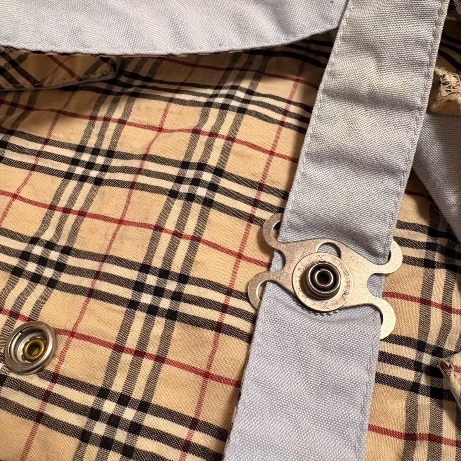 バーバリーロンドン ロンパース 80cm 水色 ノバチェック くま ショート