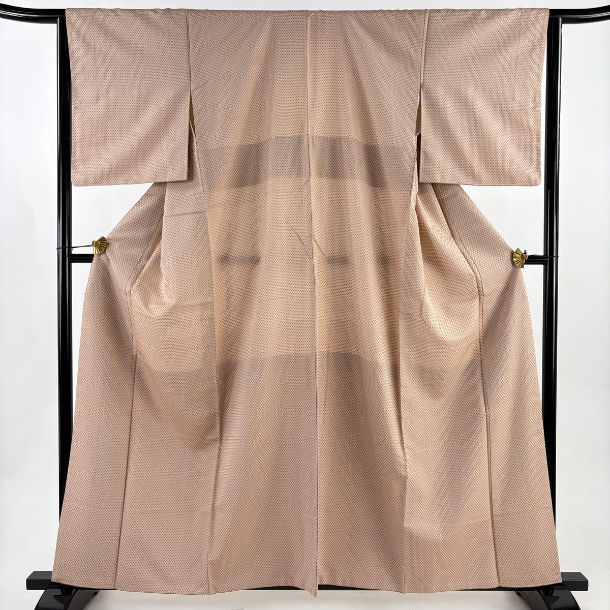 裄丈66.7 身丈159 伝統工芸 牛首紬 美品】 紬 身丈159cm 裄丈62cm S 袷 牛首紬地 落款 証紙 縦縞 幾何学