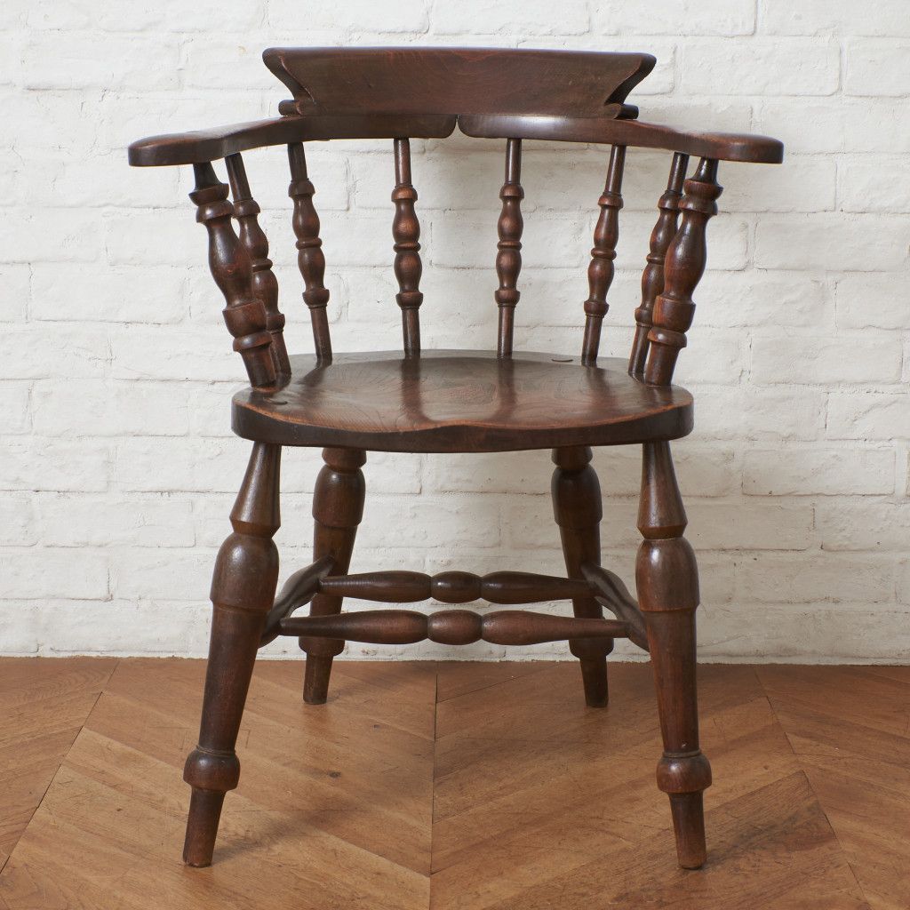 英国 アンティーク スモーカーズボウ ウィンザーチェア 古木