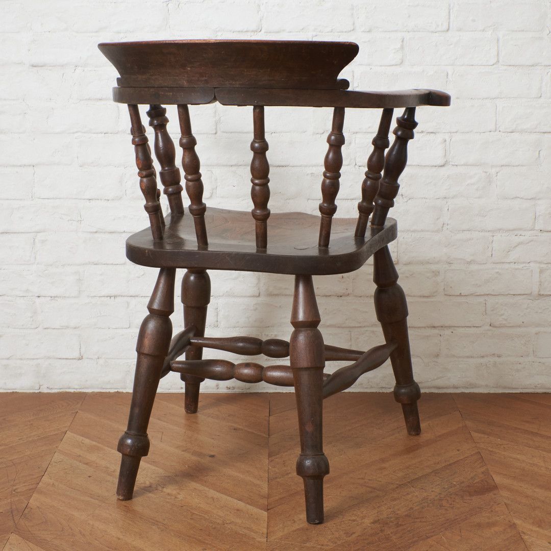 英国 アンティーク スモーカーズボウ ウィンザーチェア 古木