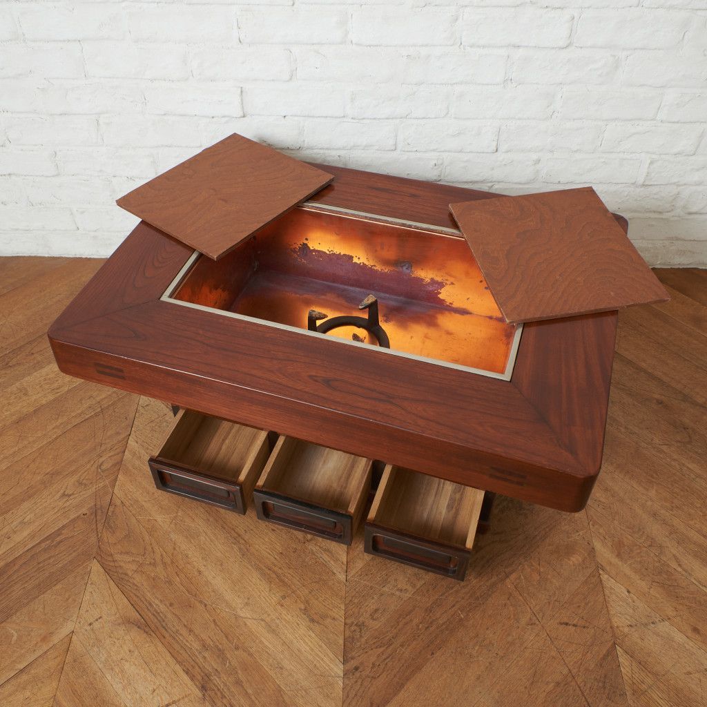 欅 囲炉裏 テーブル 関西火鉢 ローテーブル 座卓 和家具 民芸 センター