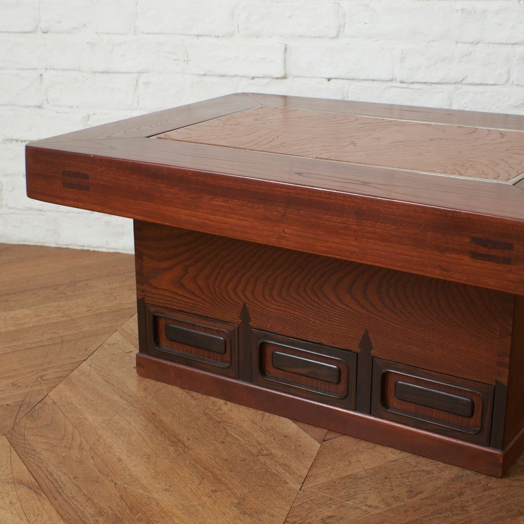 欅 囲炉裏 テーブル 関西火鉢 ローテーブル 座卓 和家具 民芸 センター