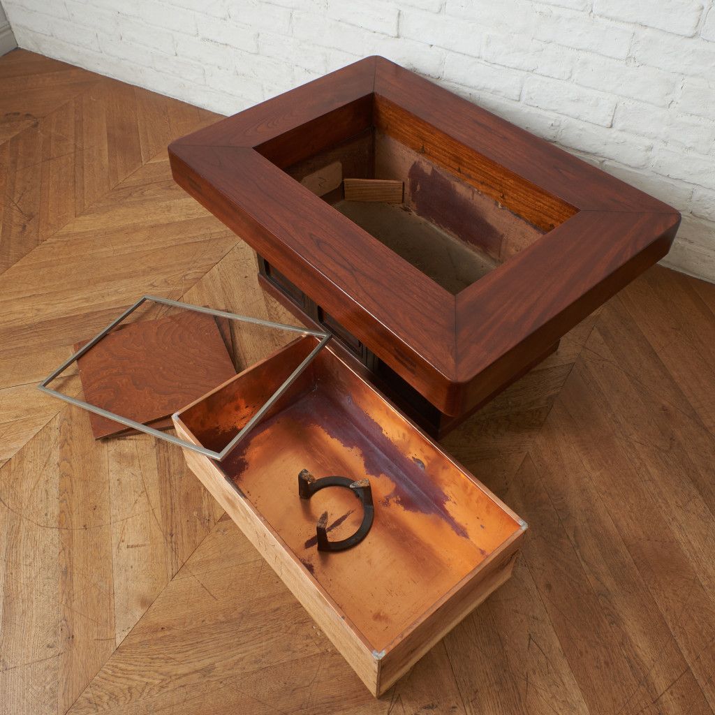 関西火鉢 長火鉢 欅 囲炉裏 ローテーブル けやき 木製 和家具 囲炉裏座卓 欅 囲炉裏 テーブル 関西火鉢 ローテーブル 座卓 和家具 民芸 センター