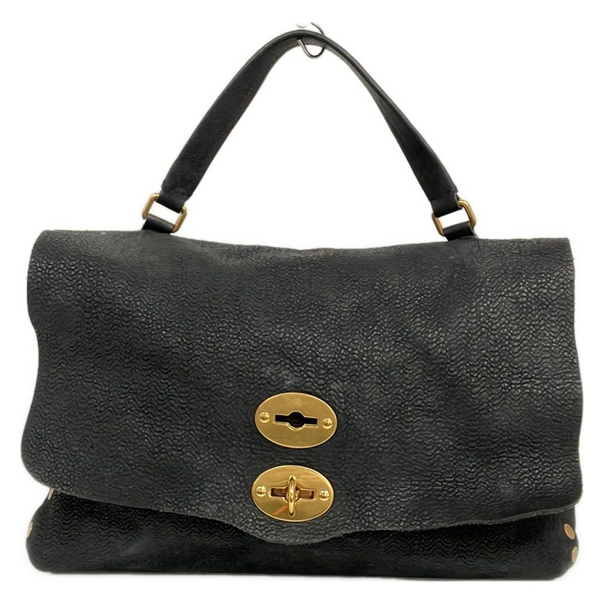 ZANELLATO(ザネラート) ハンドバッグ ポスティーナM 黒 型押し加工