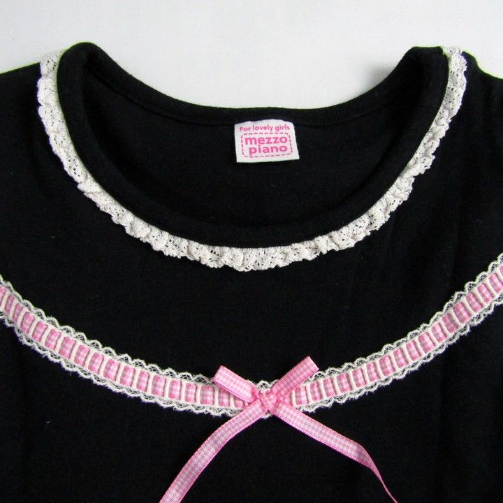 【メルカリ市　値下げ】　新品　タグあり　メゾピアノ 120 ワンピース 新品タグ付き メゾピアノ ハーフZIP ラインワンピース 120cm - メルカリ