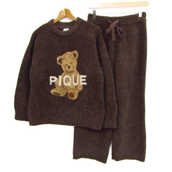 ジェラートピケ セットアップ 上下セット 長袖 パンツ テディベア