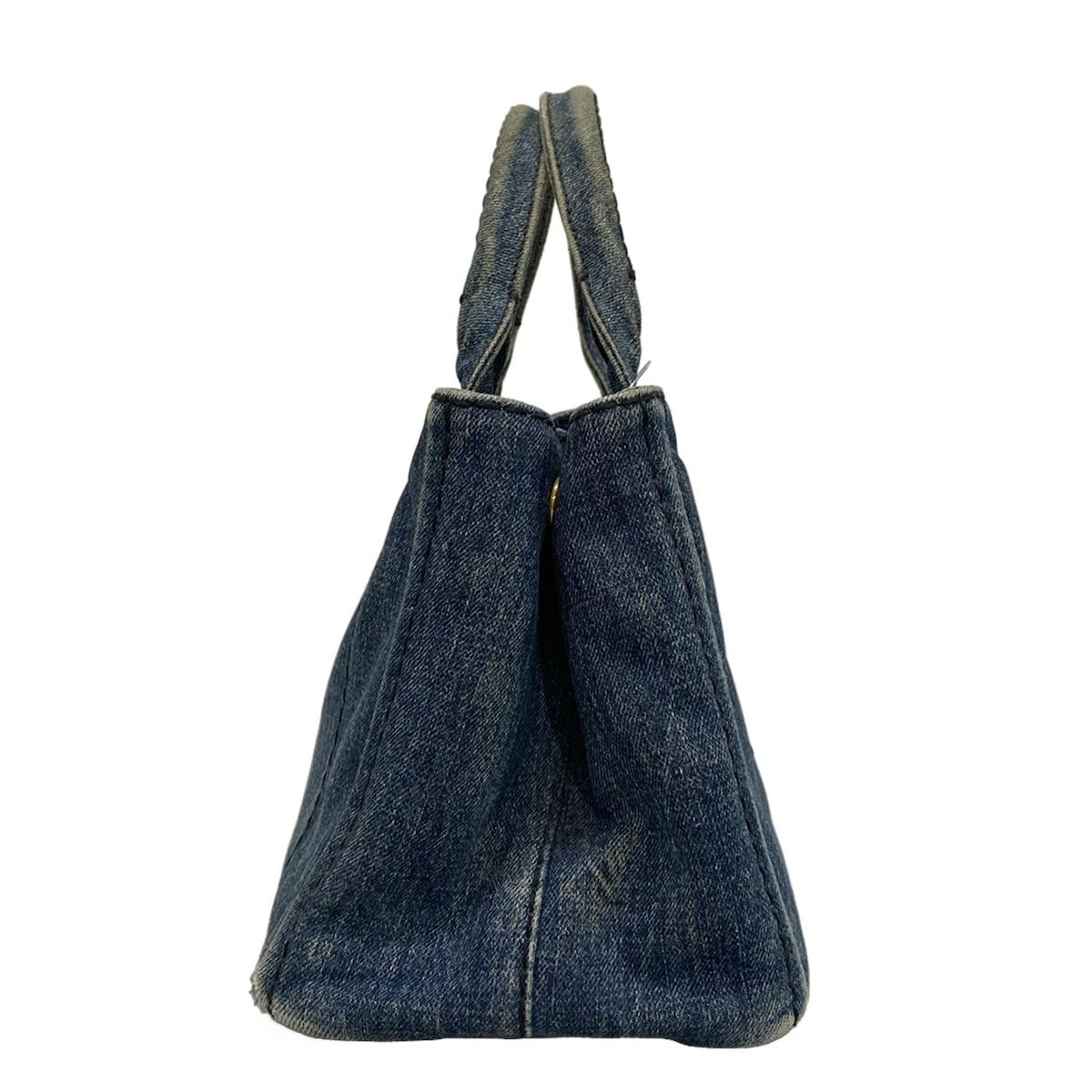 プラダ ネイビー トートバッグ プラダ トートバッグ サフィアーノレザー×ナイロン A4可 肩掛け ネイビー