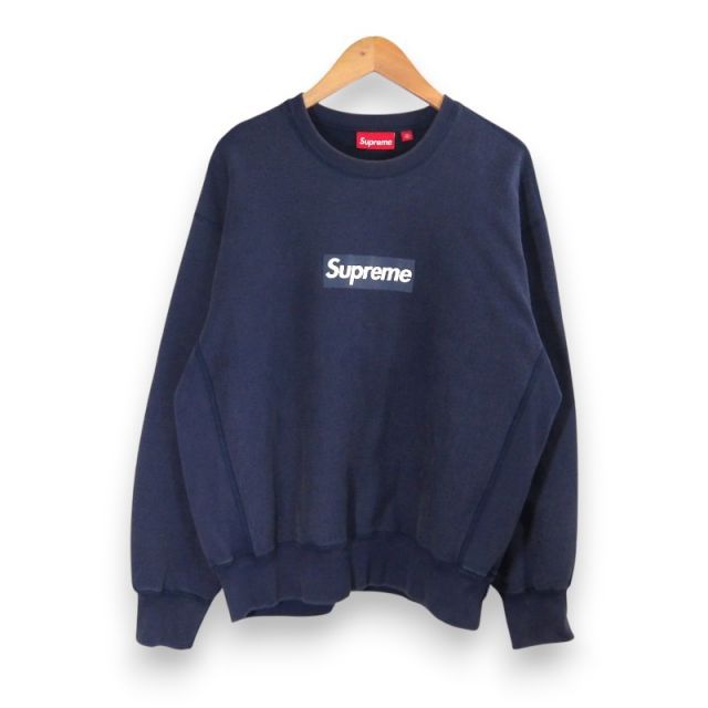 SUPREME 25ss WASHED BOX LOGO CREWNECK NAVY サイズM シュプリーム