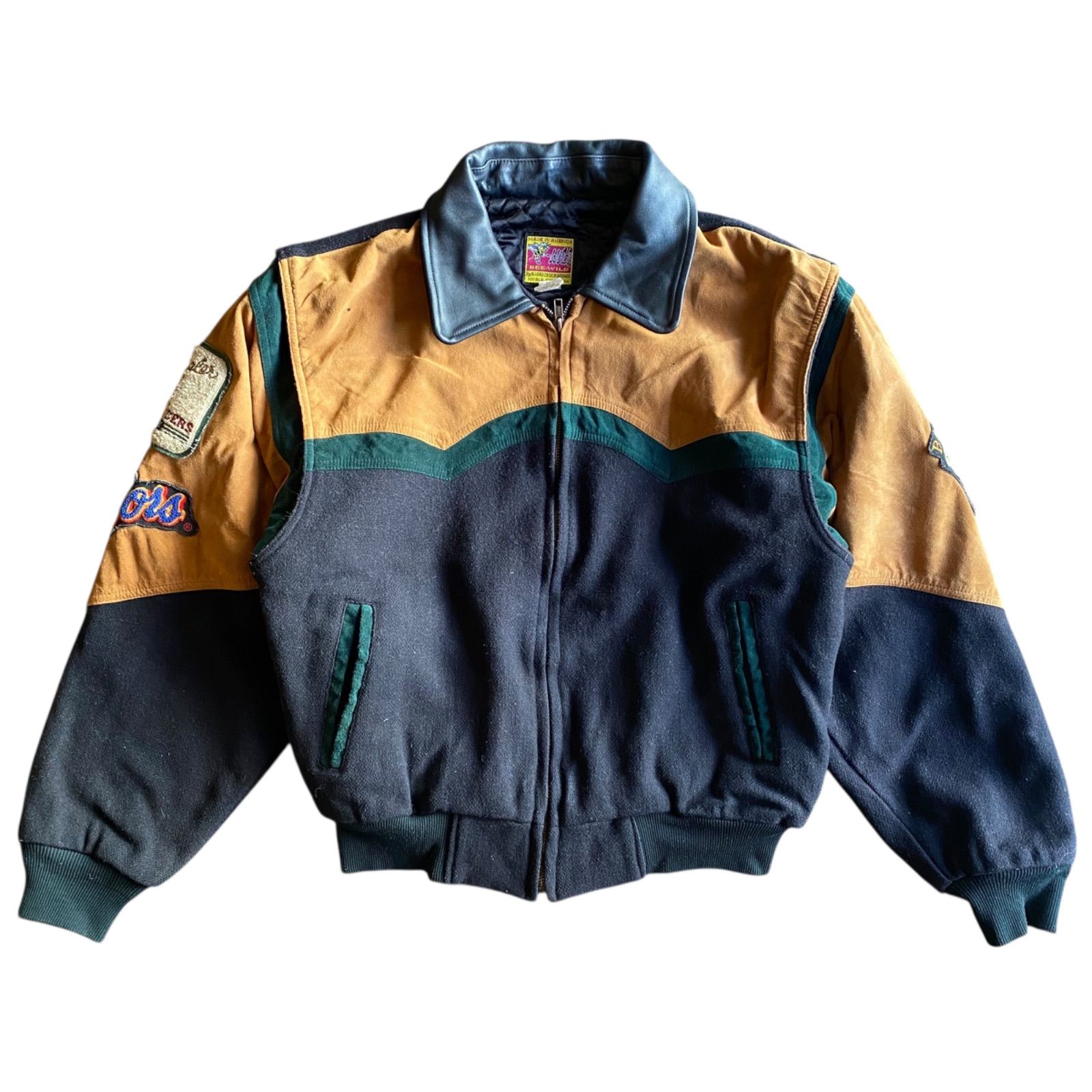 USA製】90s Bee-Wild Bull Riders Only ワッペン スタジャン ネイビー