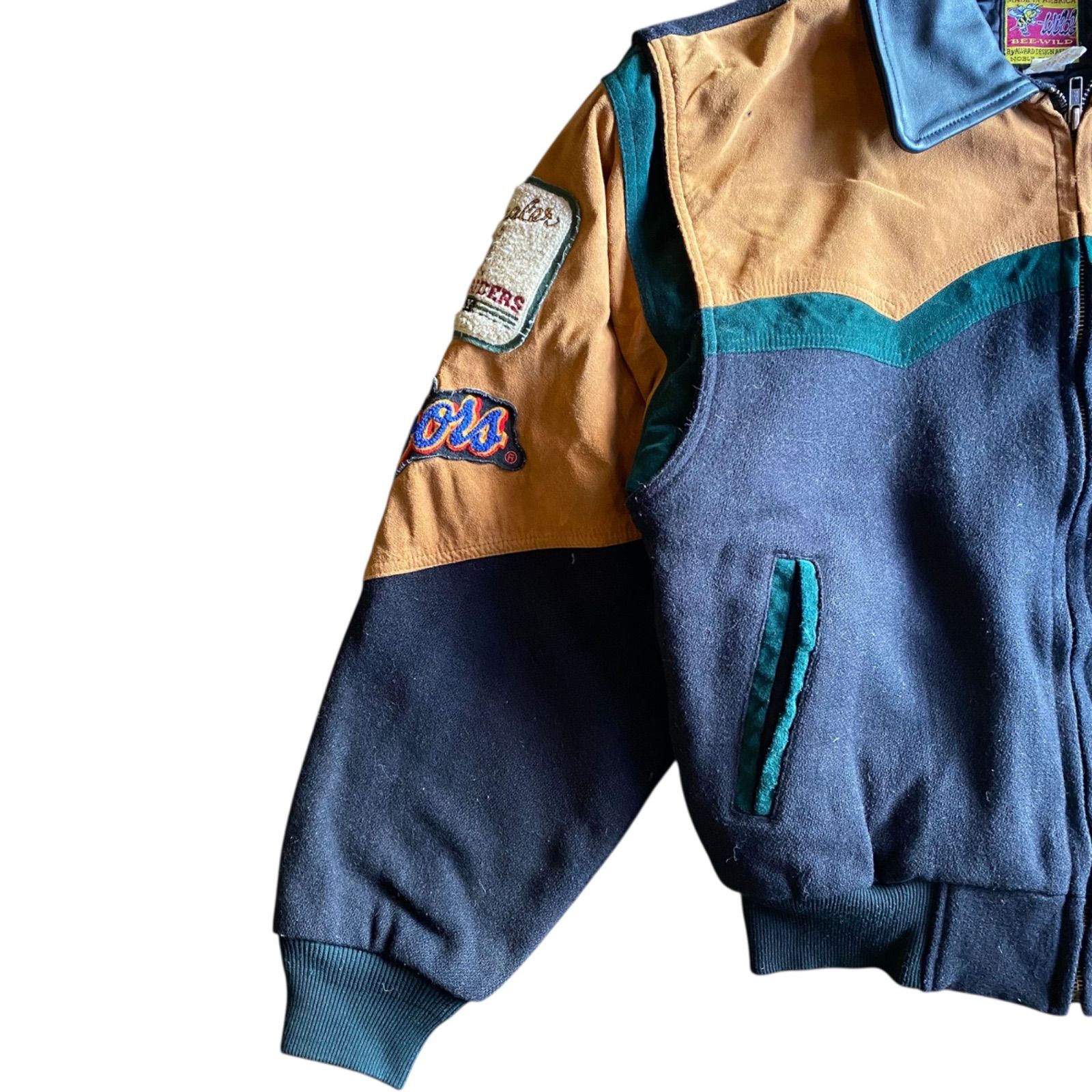 USA製】90s Bee-Wild Bull Riders Only ワッペン スタジャン ネイビー