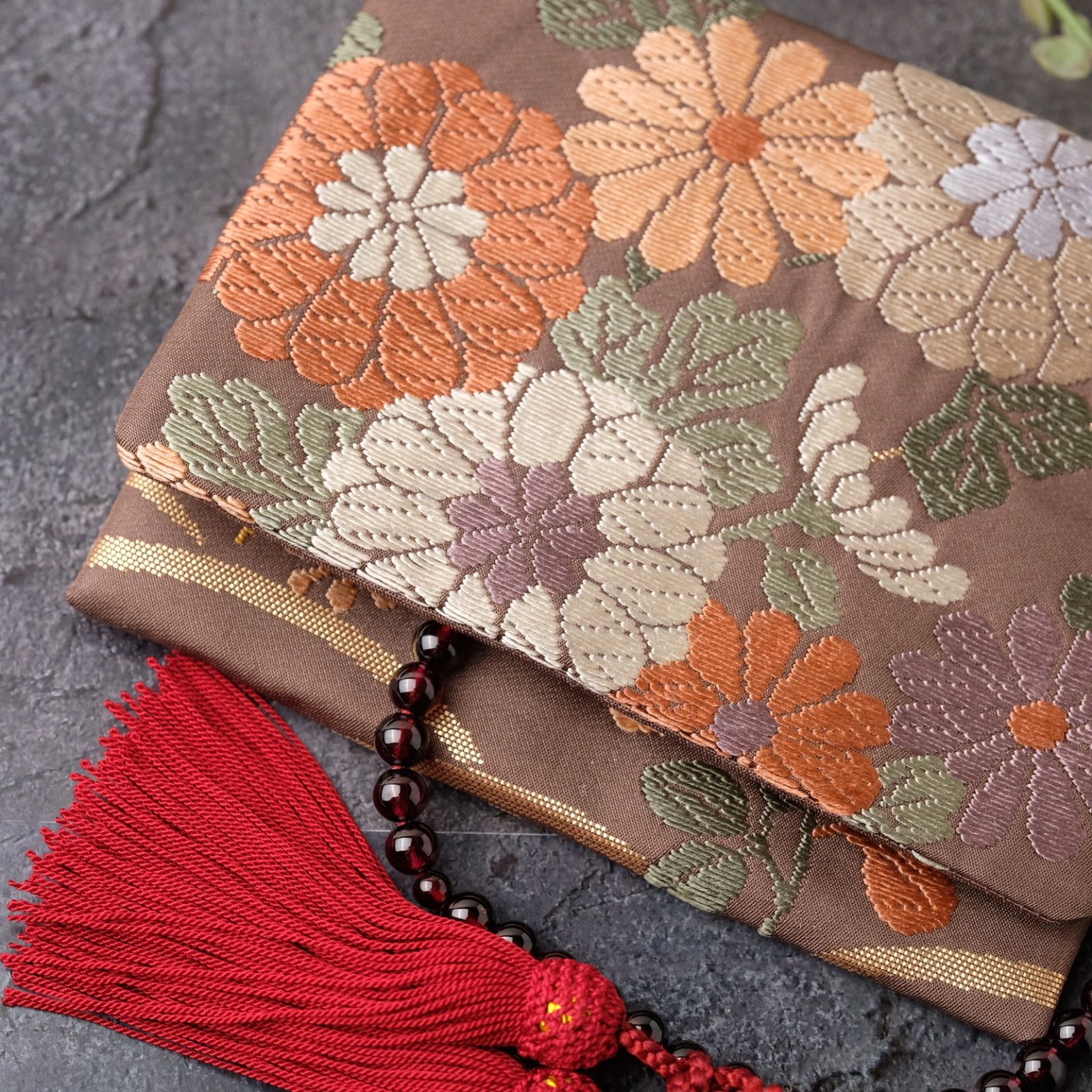 帯リメイク 数珠入れ 数珠ケース 念珠入れ J-15-057 ハンドメイド 和風