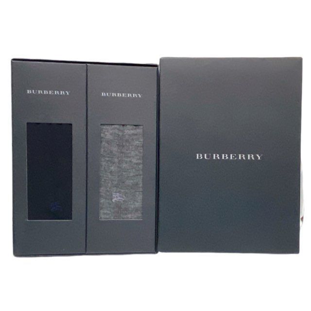 バーバリーセットアップ 未使用近 美品 ベージュ 新品ソックス付 150.160 未使用 箱入り バーバリー ソックス 紳士 靴下 25-26cm グレー