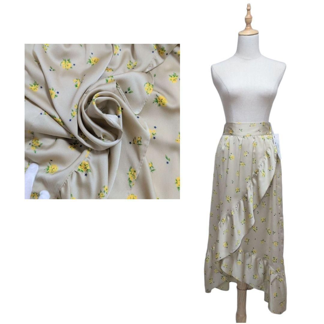 CONVERSE TOKYO【9】ラップスカート 花柄 黄 ロング丈 新品タグ付  