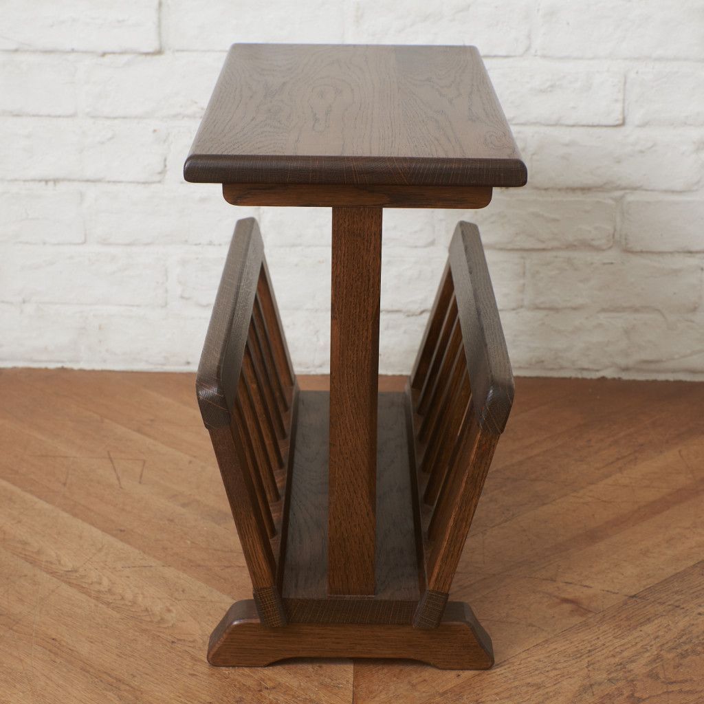 オランダ製 起立木工 オーク マガジンラック サイドテーブル 収納 天然