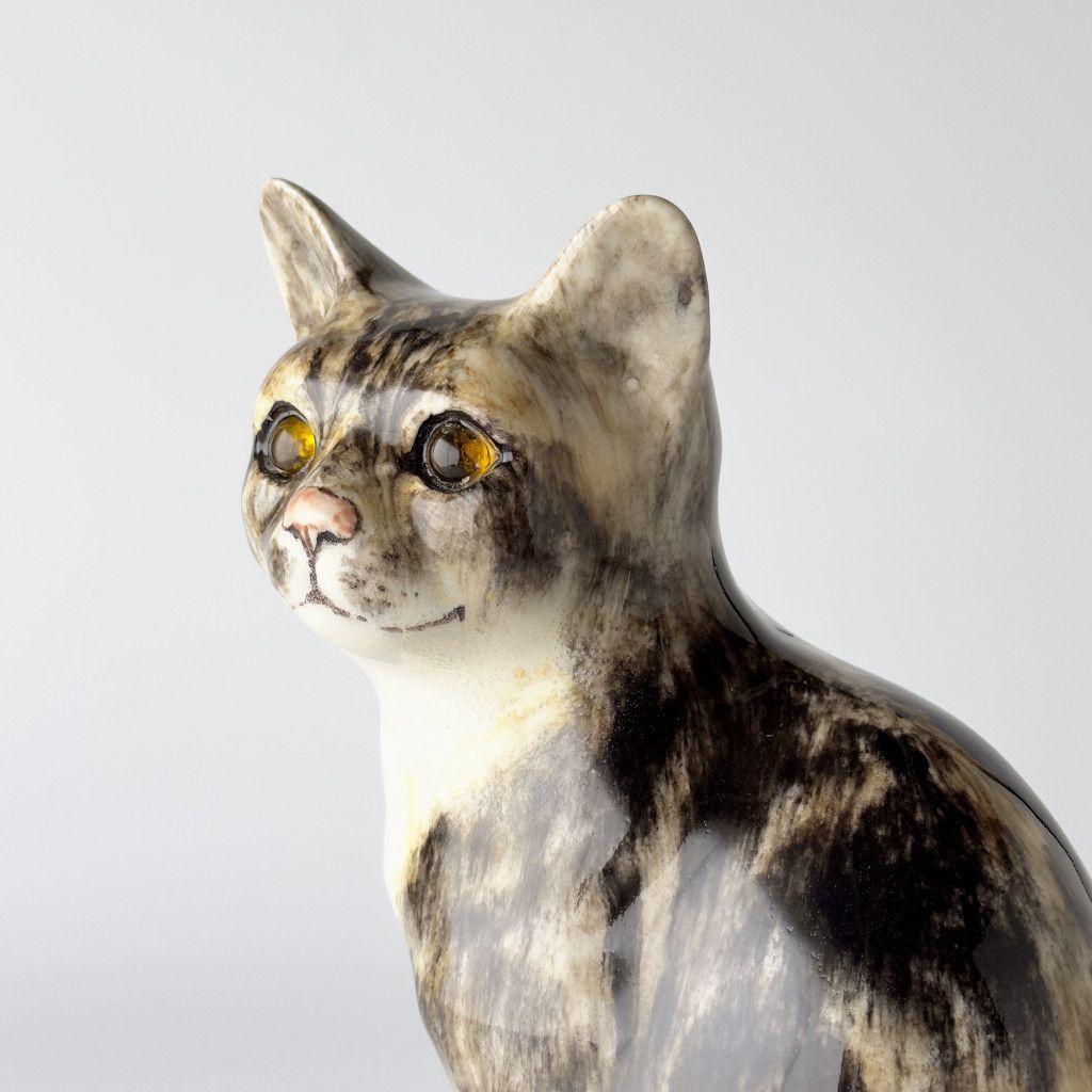 英国 WINSTANLEY キャット ブラウン タビー 陶器 猫 オブジェ フィギュ