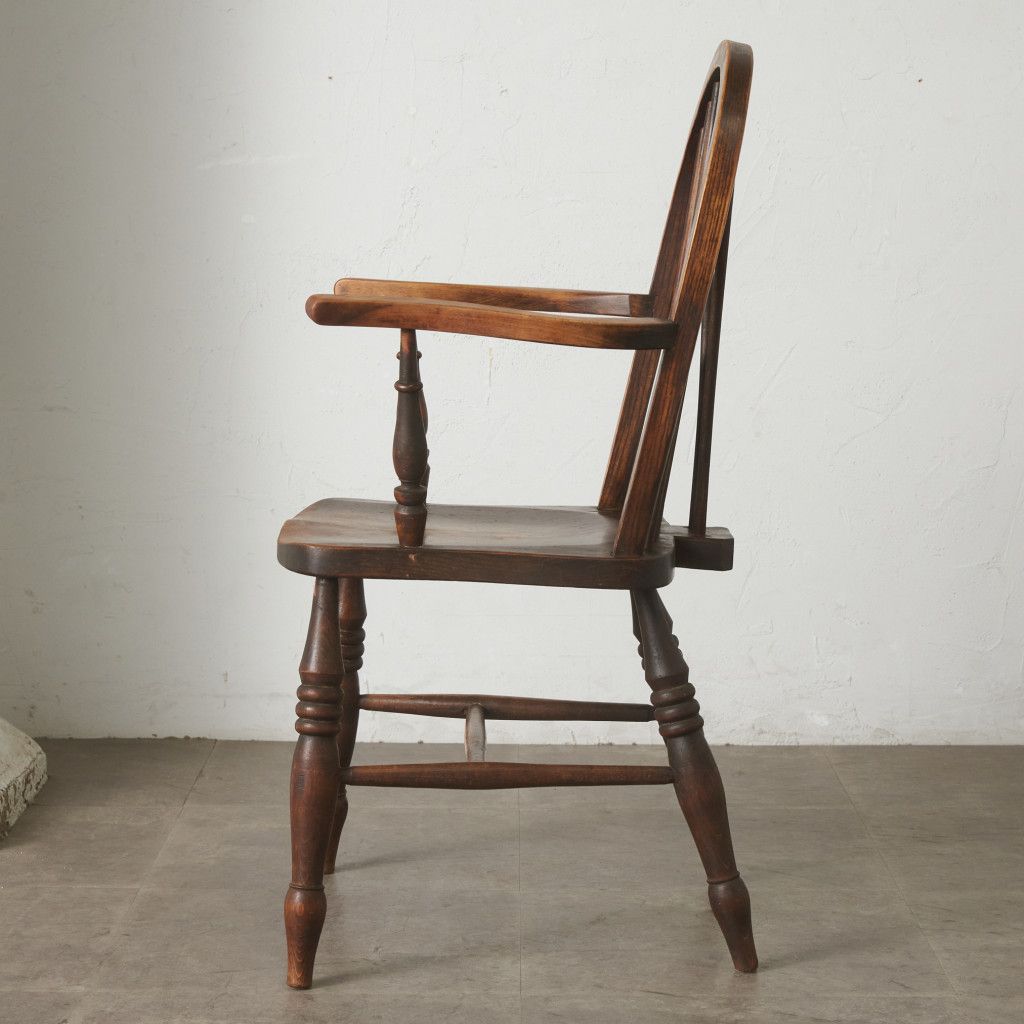 英国 アンティーク ウィンザーチェア ホイールバック アームチェア