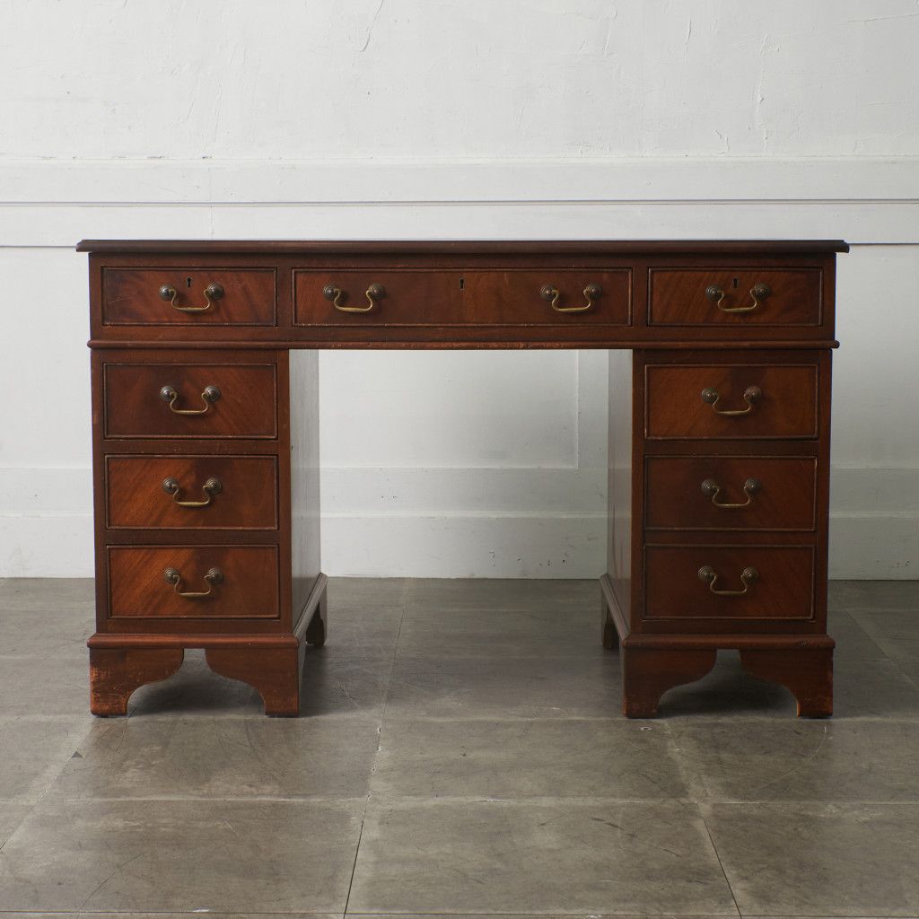 英国 クラシック 両袖 デスク マホガニー 役員机 書斎 机 学習机 勉強