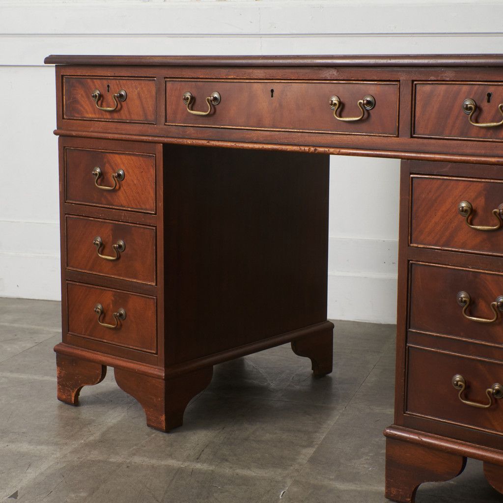 英国 クラシック 両袖 デスク マホガニー 役員机 書斎 机 学習机 勉強