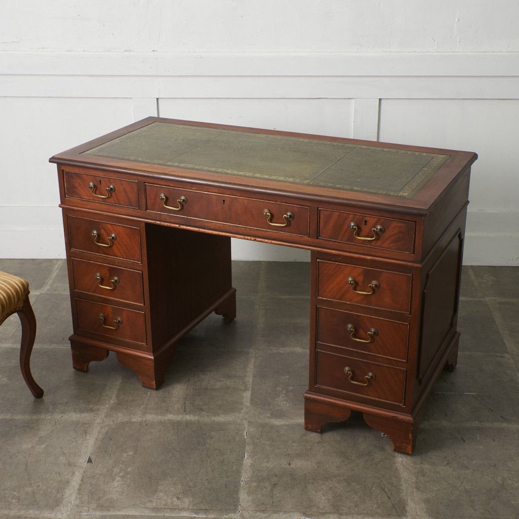 英国 クラシック 両袖 デスク マホガニー 役員机 書斎 机 学習机 勉強