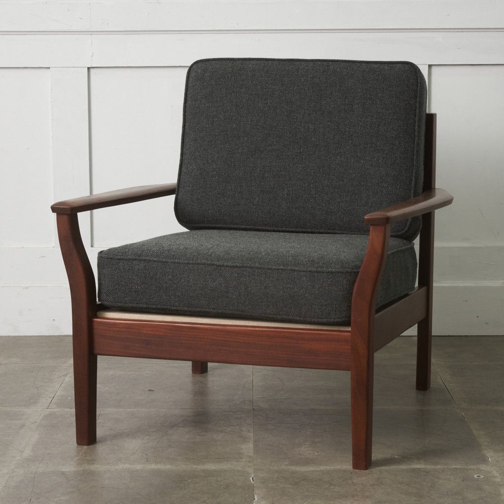 張替済 イギリス ヴィンテージ アームチェア シングルソファ 北欧 モダン スタイル 1人掛け イージーチェア 肘掛け 椅子 木製 89062