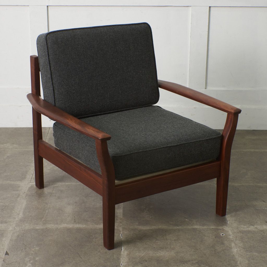  張替済 イギリス ヴィンテージ アームチェア シングルソファ 北欧 モダン スタイル 1人掛け イージーチェア 肘掛け 椅子 木製 89062 フロアソファベッド 2人掛け 3人掛けソファ ソファ ソファベッド