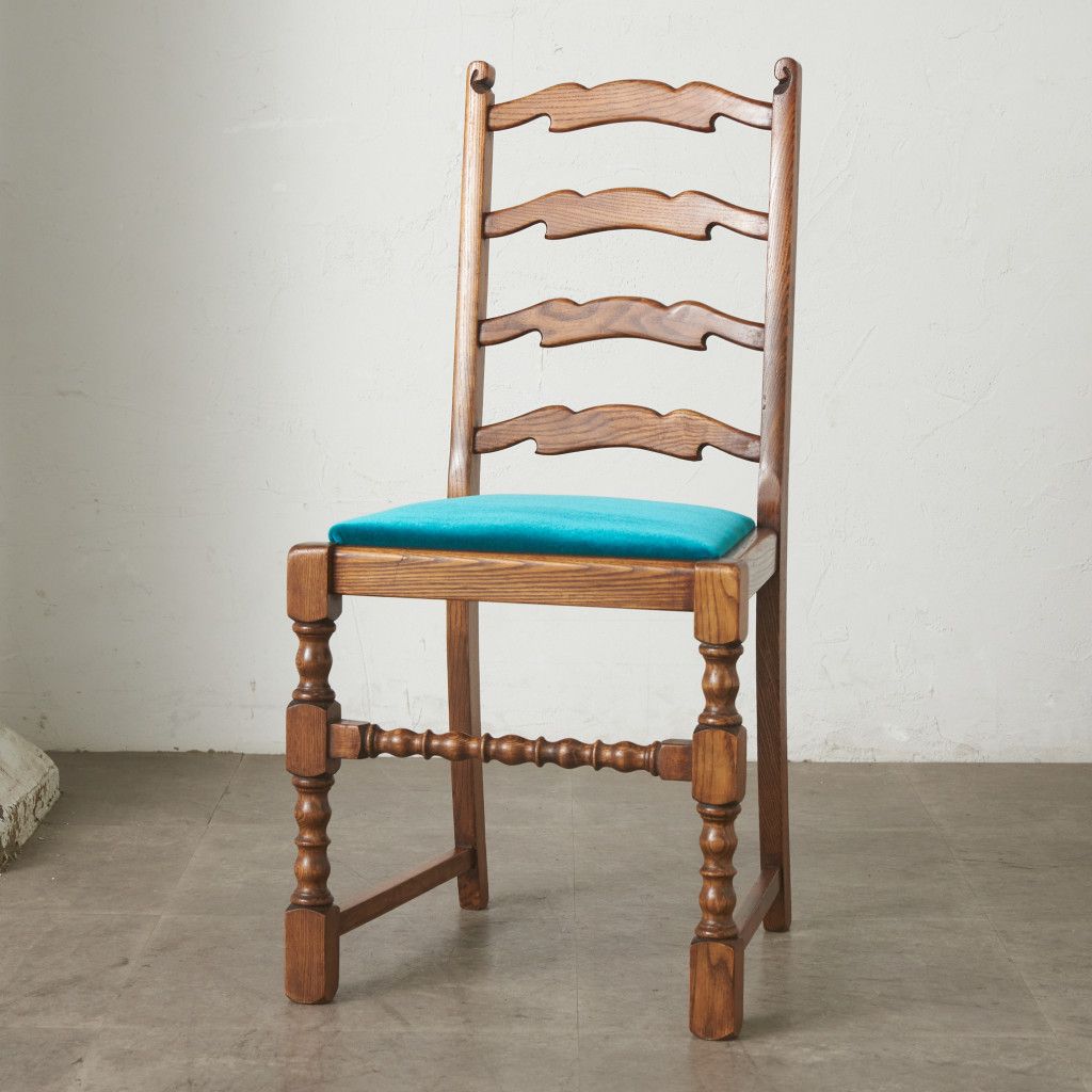 張替済 英国 アンティーク ラダーバック チェア 椅子 ハイバック