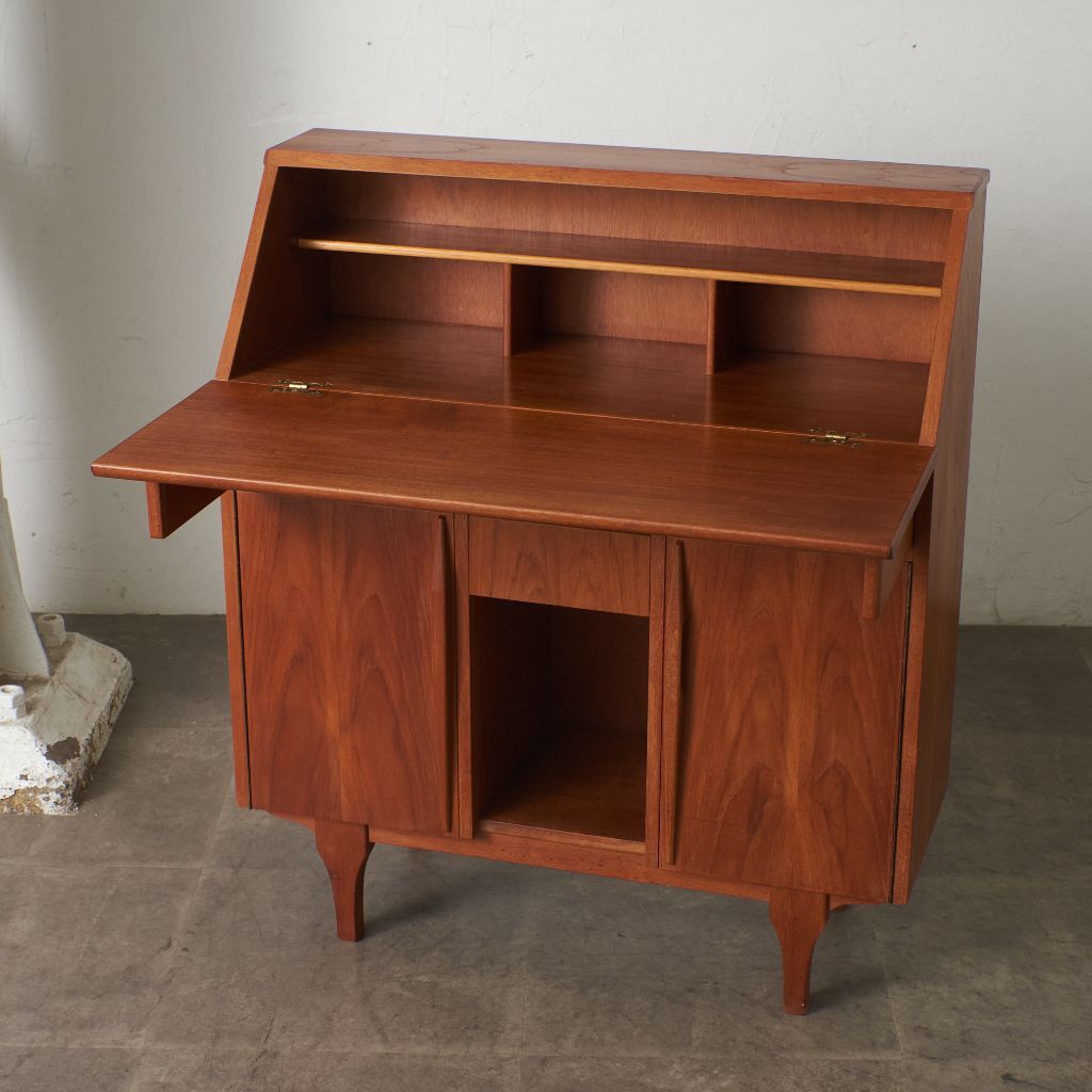 北欧 スタイル ヴィンテージ チーク ライティングビューロー 机 デスク