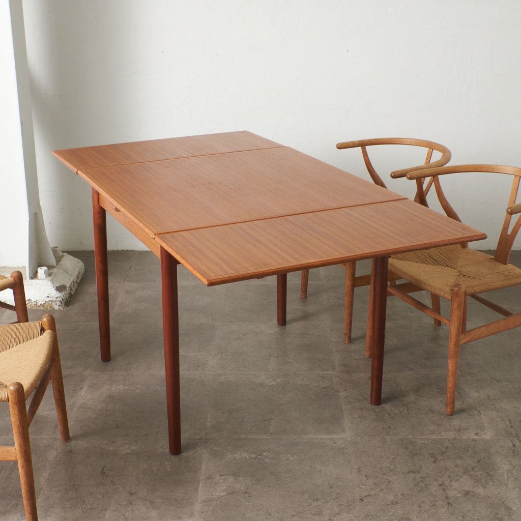 デンマーク ヴィンテージ ドローリーフ ダイニングテーブル 木製