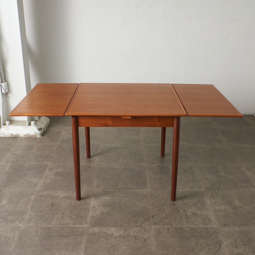 デンマーク ヴィンテージ ドローリーフ ダイニングテーブル 木製