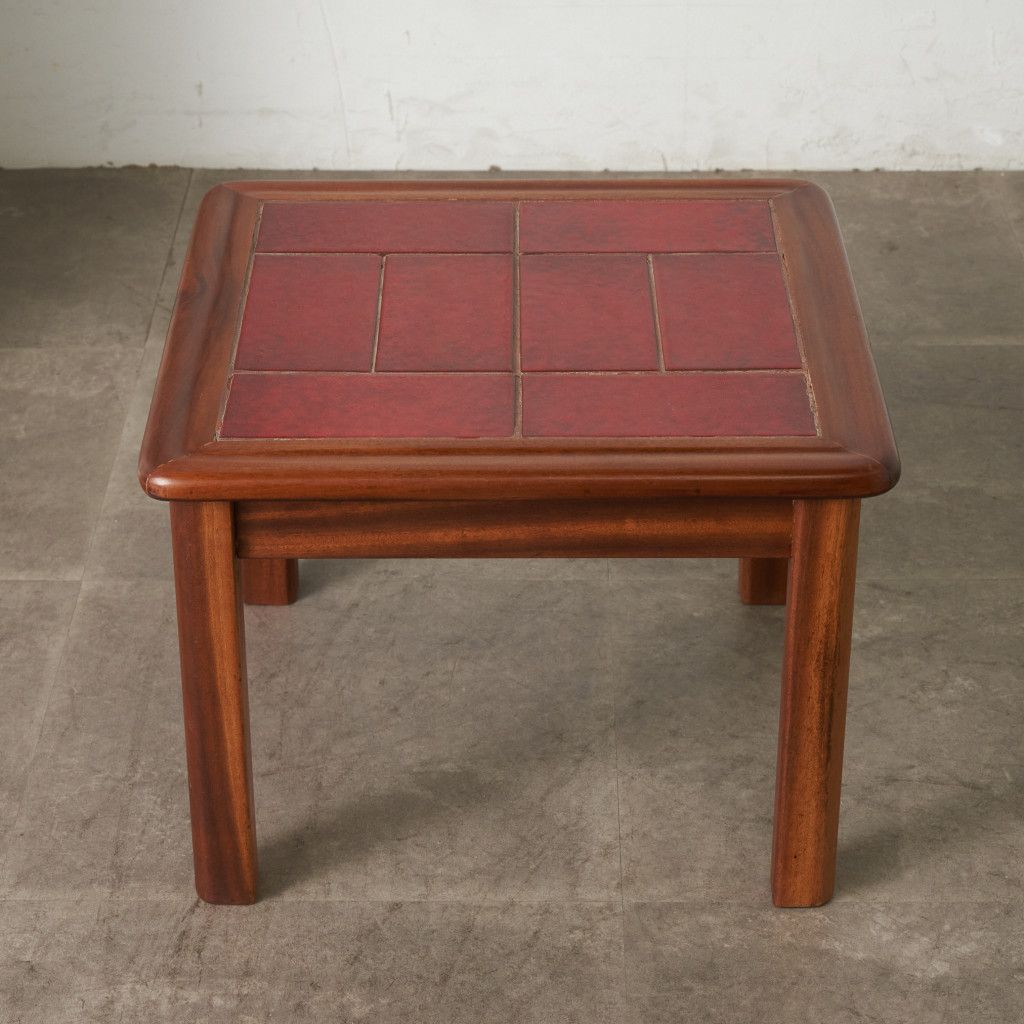 英国 ヴィンテージ タイルトップ コーヒーテーブル 木製 ミッド