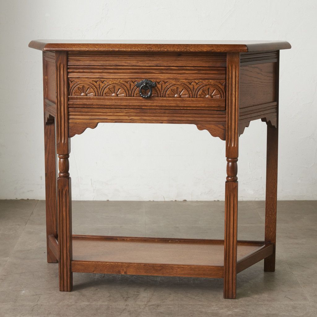 Old Charm サイド キャビネット オーク サイドテーブル 飾り台 花台