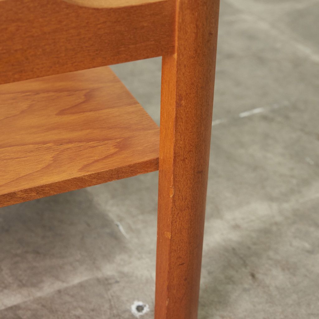 英国 Myer ヴィンテージ ガラストップ コーヒーテーブル チーク 棚付