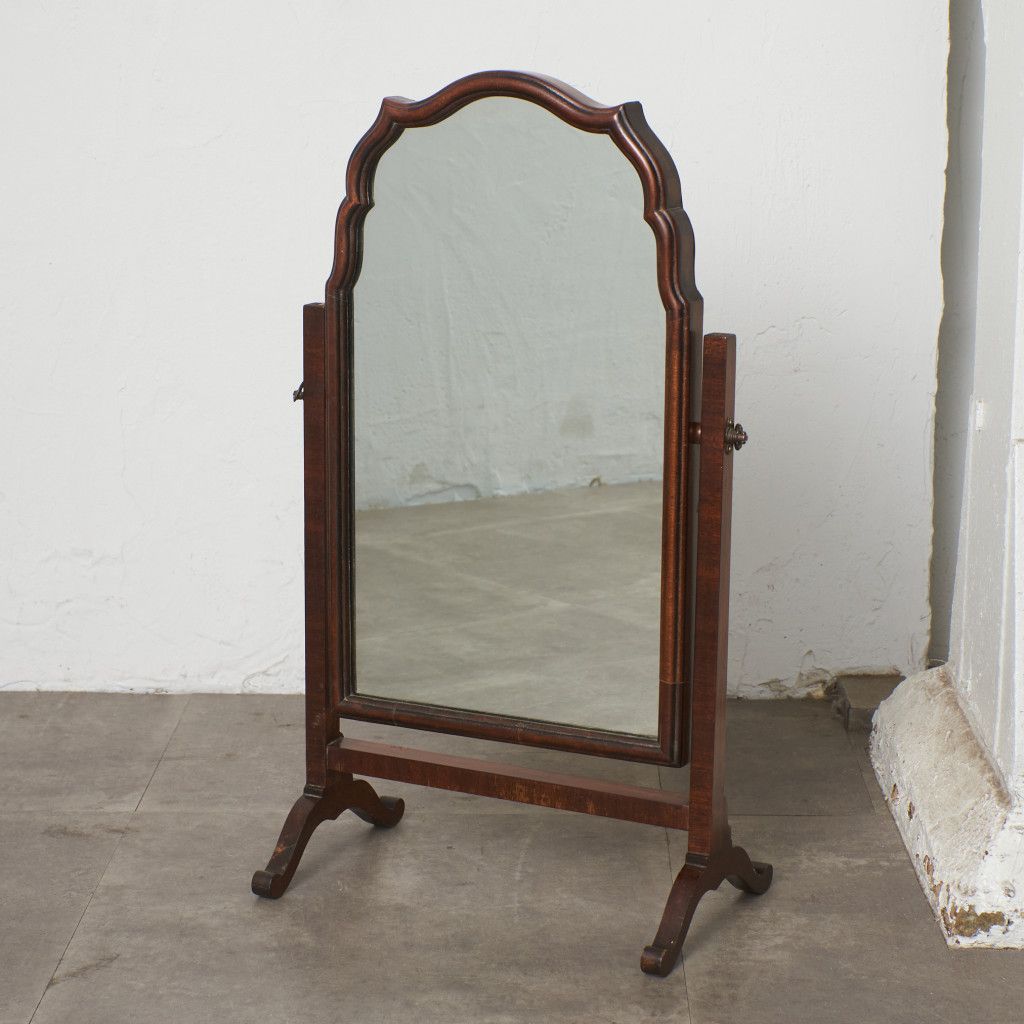 英国 アンティーク マホガニー 卓上ミラー 鏡 卓上鏡 スタンドミラー
