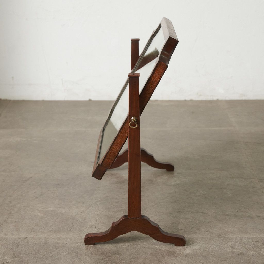 英国 アンティーク マホガニー 卓上ミラー 鏡 卓上鏡 スタンドミラー