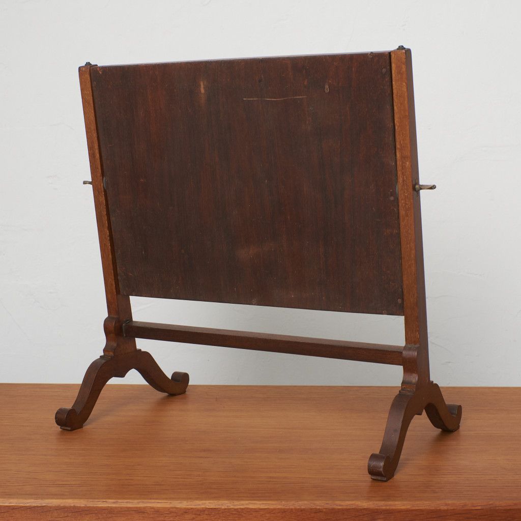 英国 アンティーク マホガニー 卓上ミラー 鏡 卓上鏡 スタンドミラー