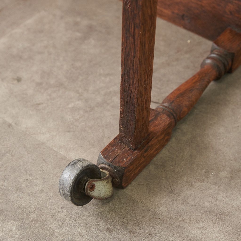 英国 アンティーク トロリー ワゴン オーク 無垢材 キャスター サイド