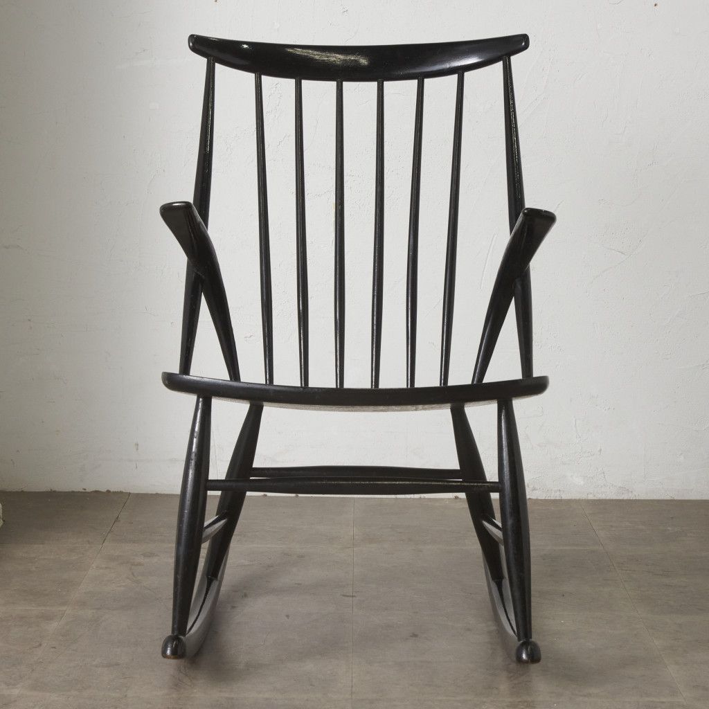 デンマーク ヴィンテージ Illum Wikkelso ロッキングチェア アーム