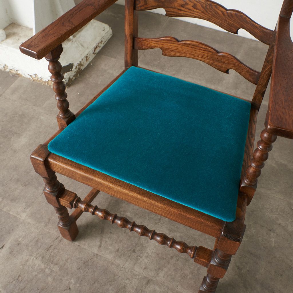 張替済 英国 アンティーク ラダーバック アームチェア 肘掛け 椅子