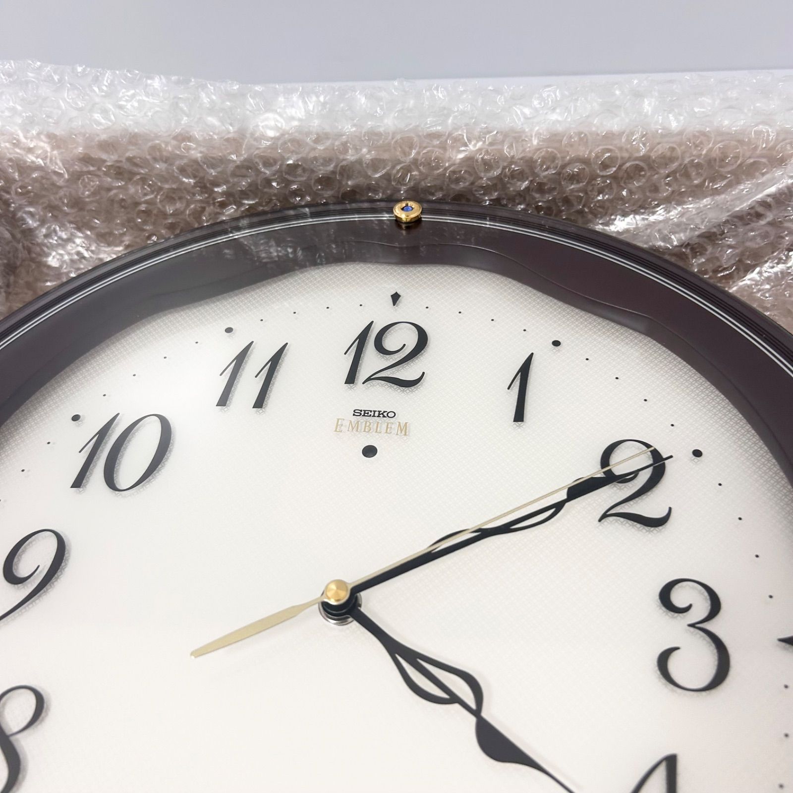 美品 SEIKO セイコー EMBLEM エムブレム 掛け時計 電波時計 スイープ