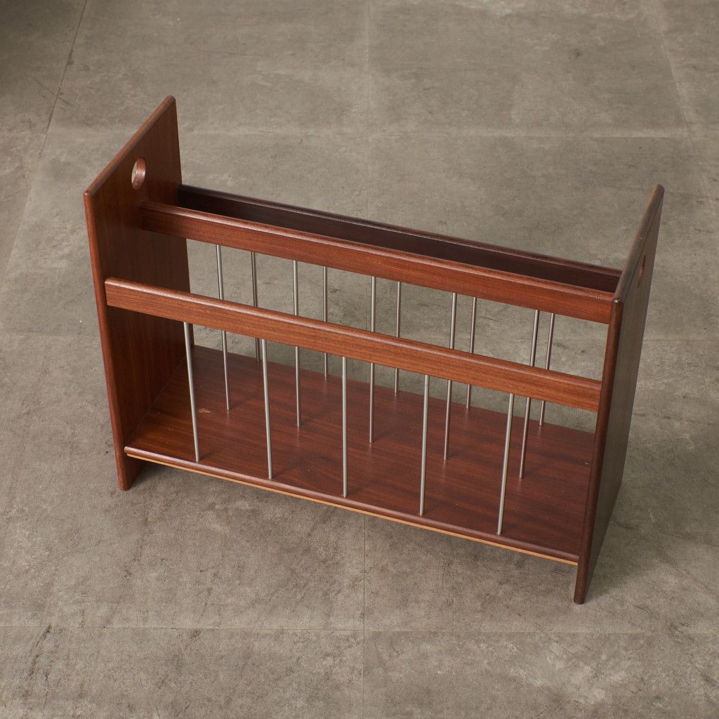 最終お値下げ⭐︎イギリスヴィンテージ木製マガジンラック 英国 ヴィンテージ マガジンラック サイドテーブル 雑誌入れ マガジン