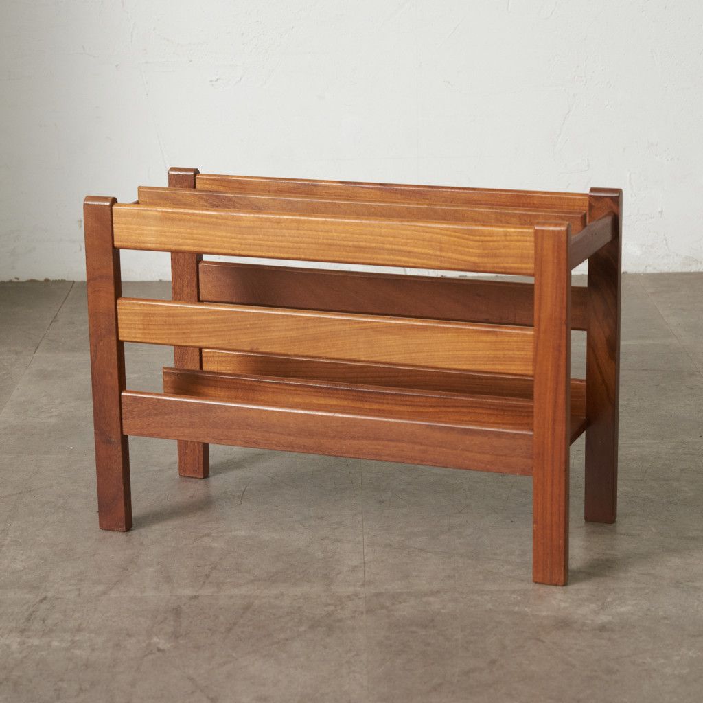 英国 ヴィンテージ マガジンラック チーク 雑誌入れ マガジンスタンド