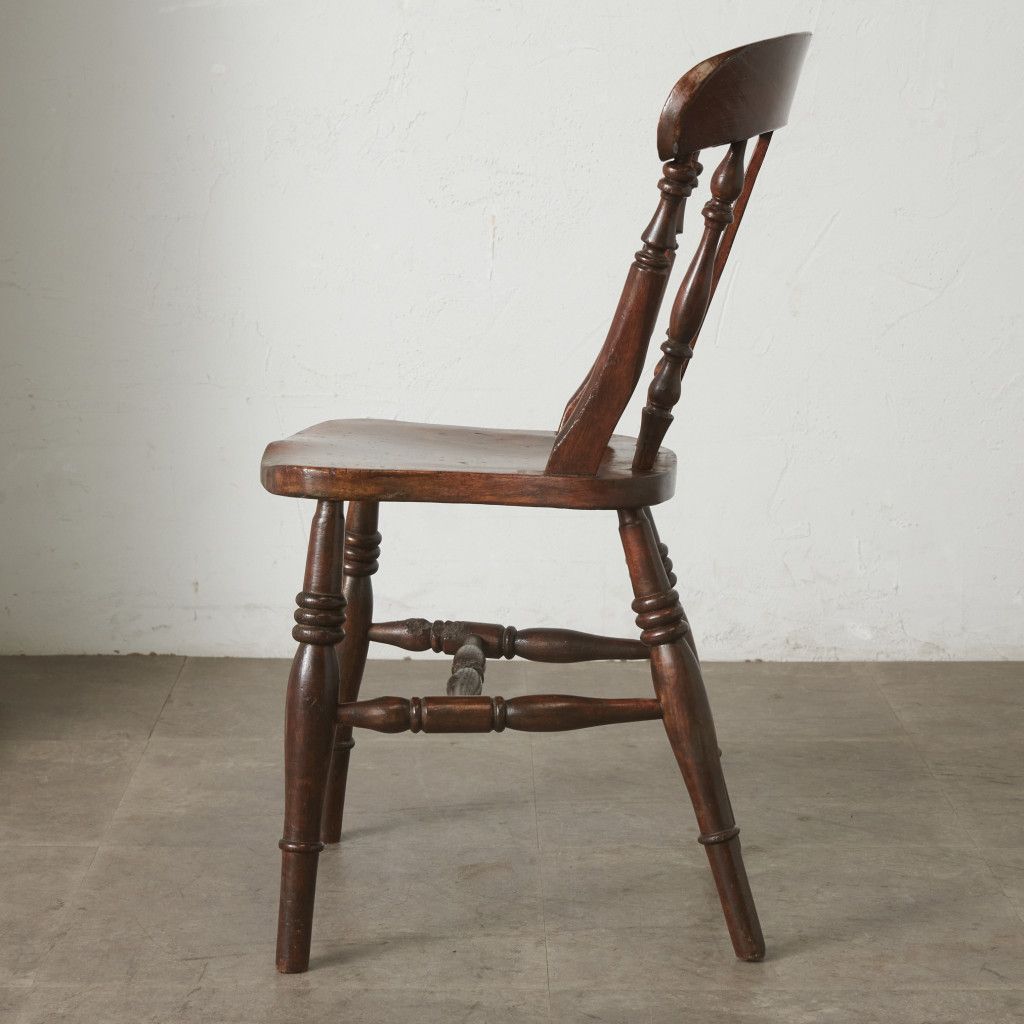 英国 アンティーク キッチンチェア エルム 無垢材 ウィンザー チェア