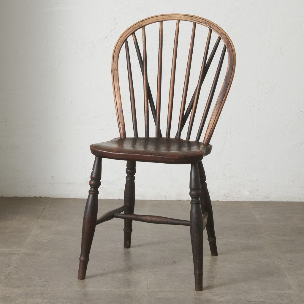 英国 アンティーク ウィンザーチェア 無垢材 フープバック ダイニング