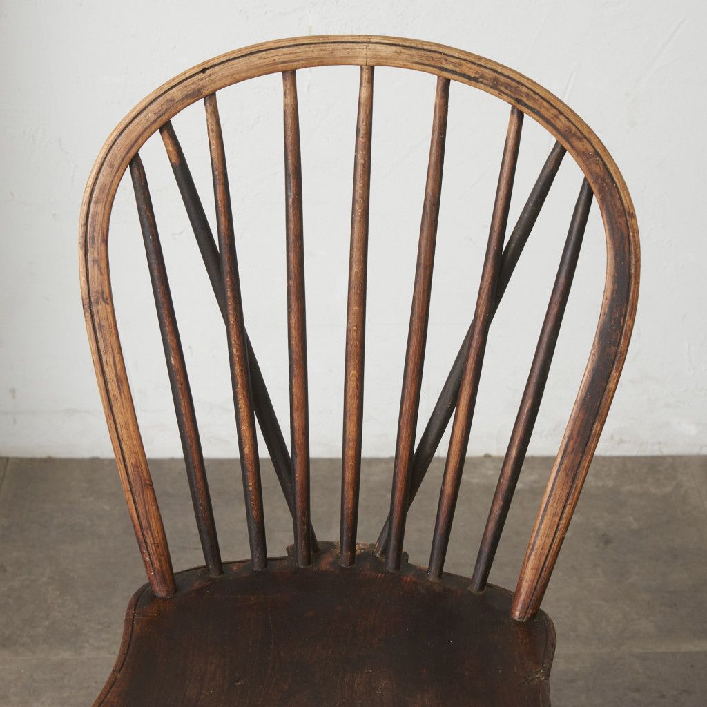 英国 アンティーク ウィンザーチェア 無垢材 フープバック ダイニング