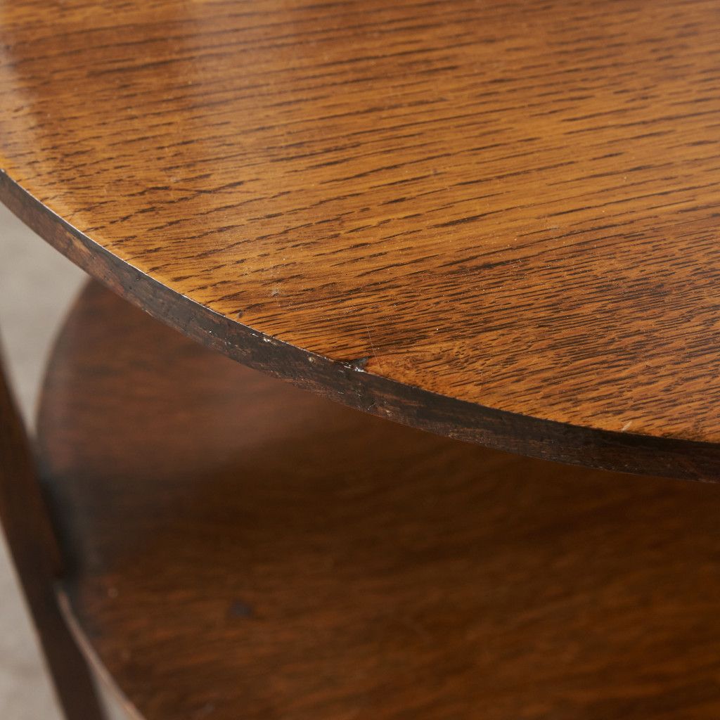 英国 クラシック サイドテーブル アールデコ ラウンド 花台 オーク